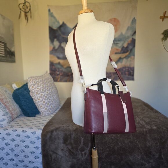 Radley London Waterloo Way Zip-Top Satchel Bag Merlot Burgundy Leather NWT - Picture 2 of 16